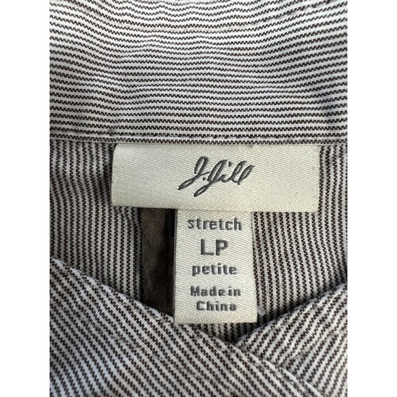 J Jill Women's Brown White Stripe Button Up Lightweight Jacket Size L Petite - Picture 4 of 10